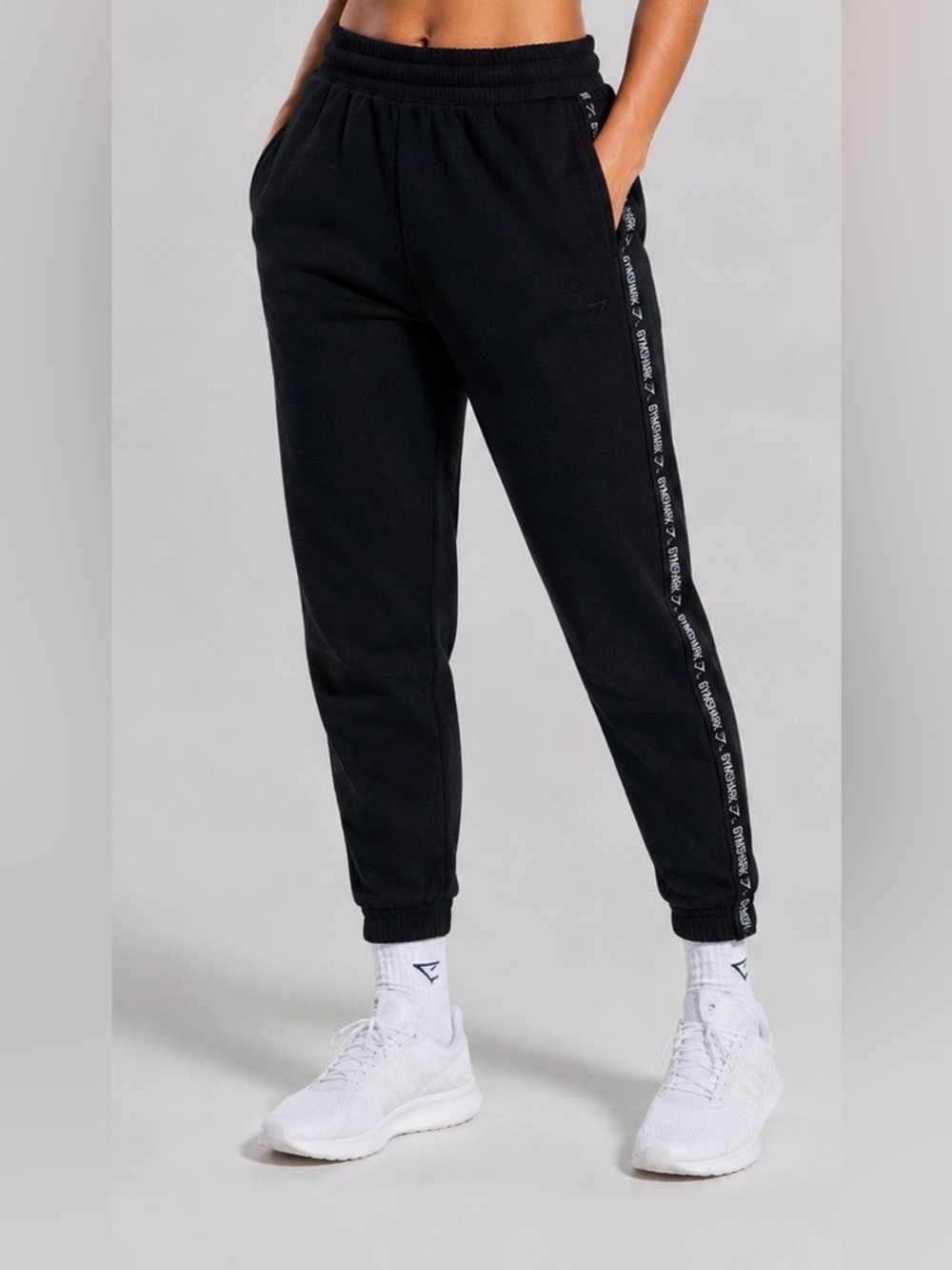 Gymshark High Waist Tape Logo Spell Out Everyday Sweatpants Joggers Size XS